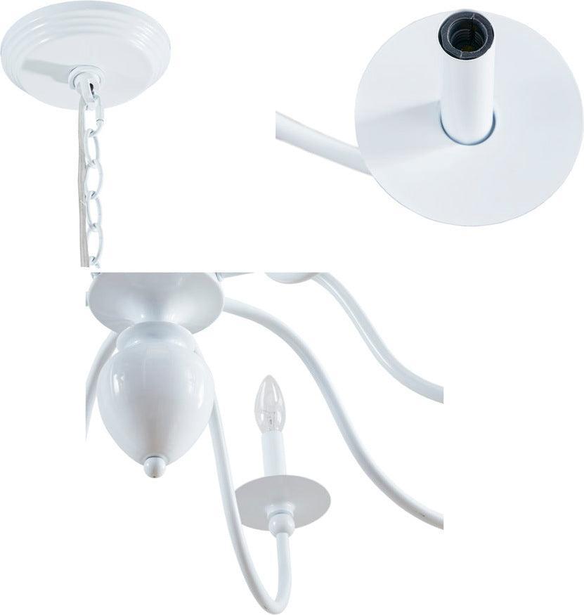 Olliix.com Ceiling Lights - 8-Light Traditional Metal Chandelier Glossy White MT150-0066