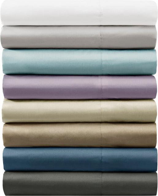Olliix.com Sheets & Sheet Sets - 800 Thread Count Cotton Blend Sateen Sheet Set Split King Charcoal