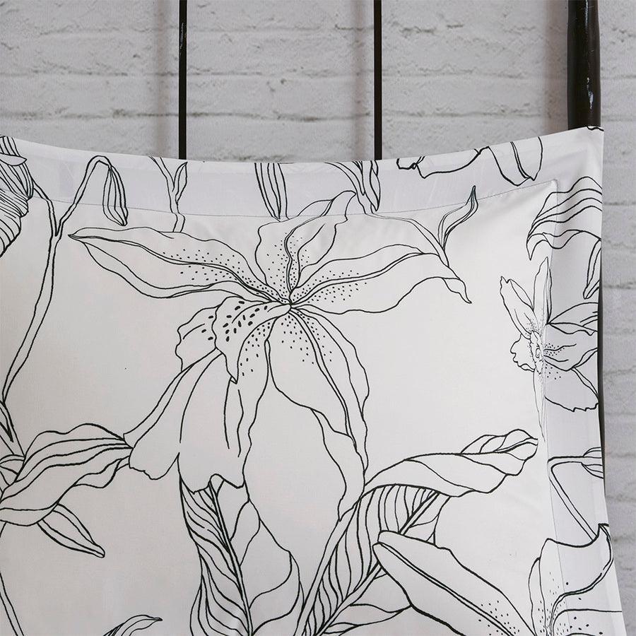 Olliix.com Comforters & Blankets - 800 Thread Count Cotton Blend Sateen Sheet Set White & Charcoal Full