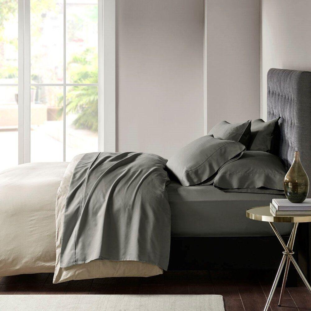 Olliix.com Sheets & Sheet Sets - 800 Thread Count Cotton Rich Sateen 6 Piece Queen Sheet Set Gray