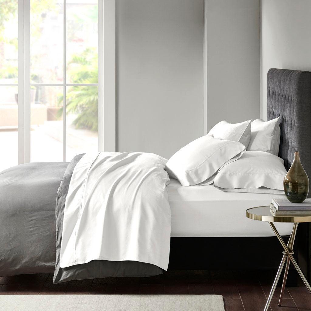 Olliix.com Sheets & Sheet Sets - 800 Thread Count Split King Sheet Set White