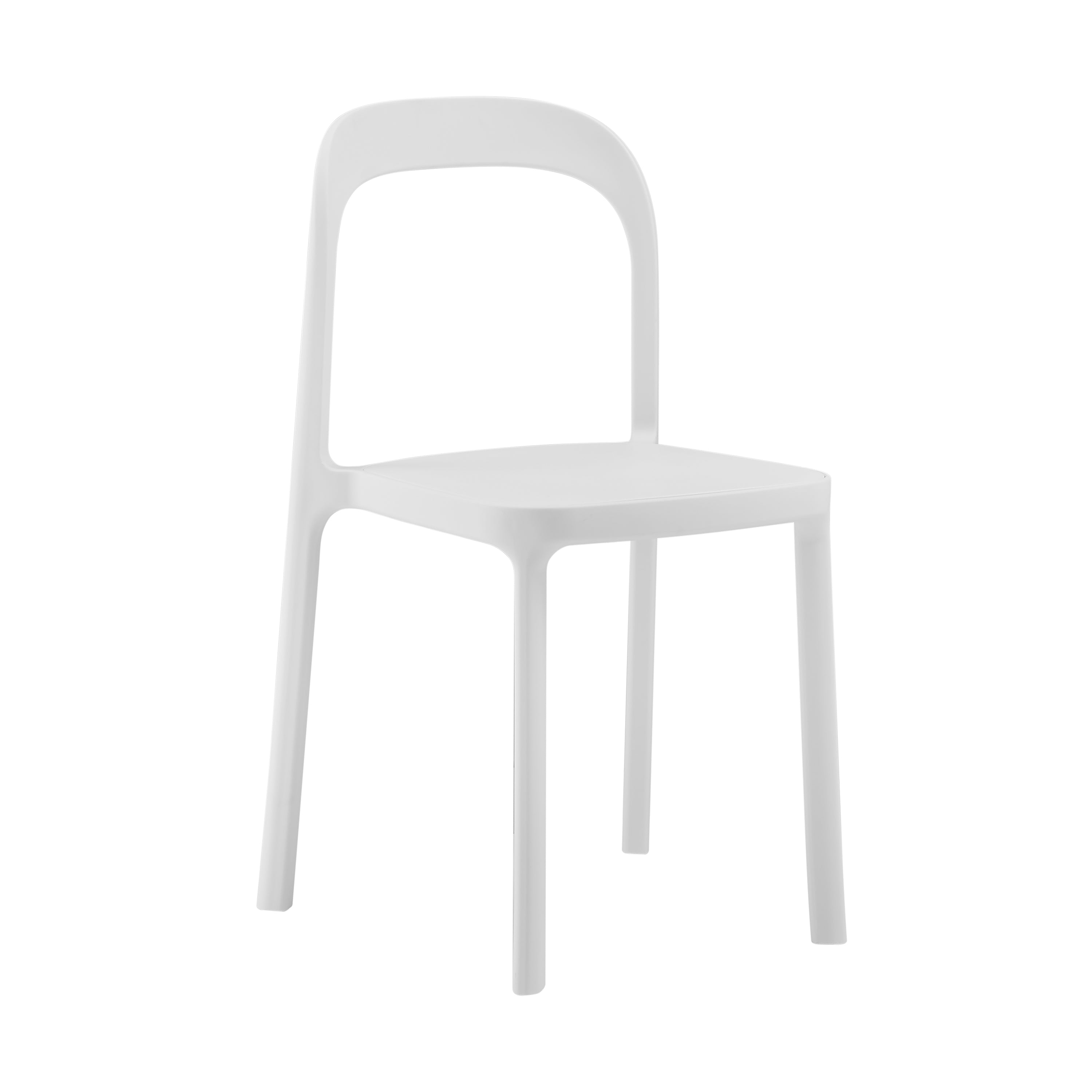 Euro Style Dining Chairs - Lance Stackable Side Chair in White Polypropylene - Set of 2