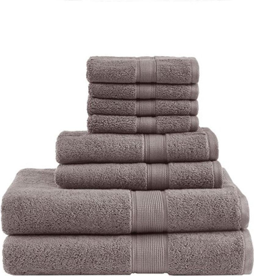 Olliix.com Bath Towels - 800GSM 8-Piece Towel Set Brown
