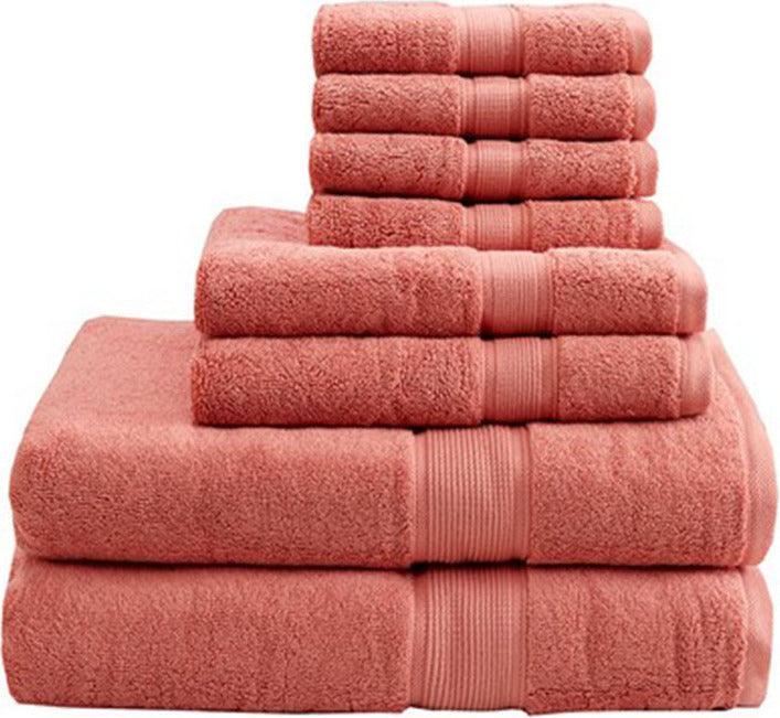 Olliix.com Bath Towels - 800GSM 8-Piece Towel Set Coral