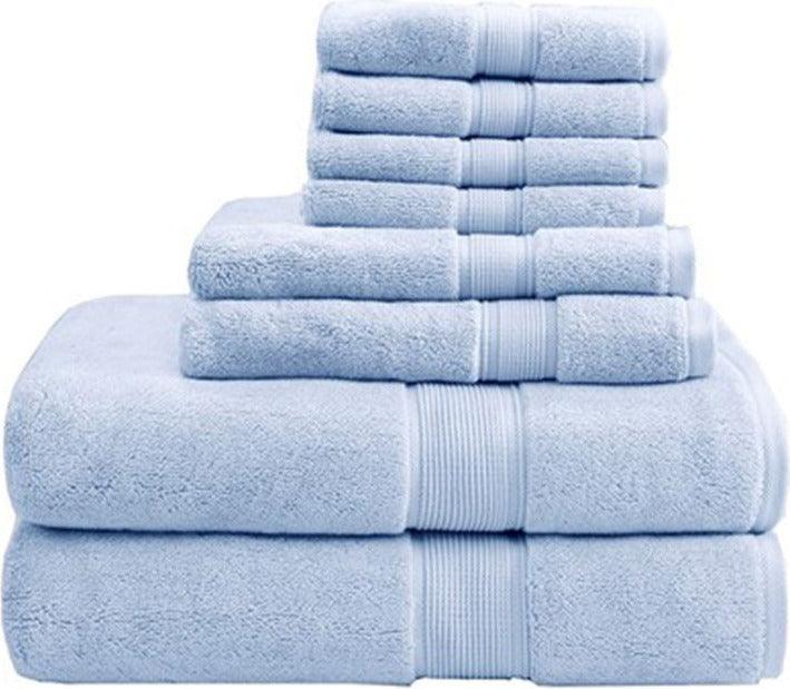 Olliix.com Bath Towels - 800GSM 8-Piece Towel Set Light Blue