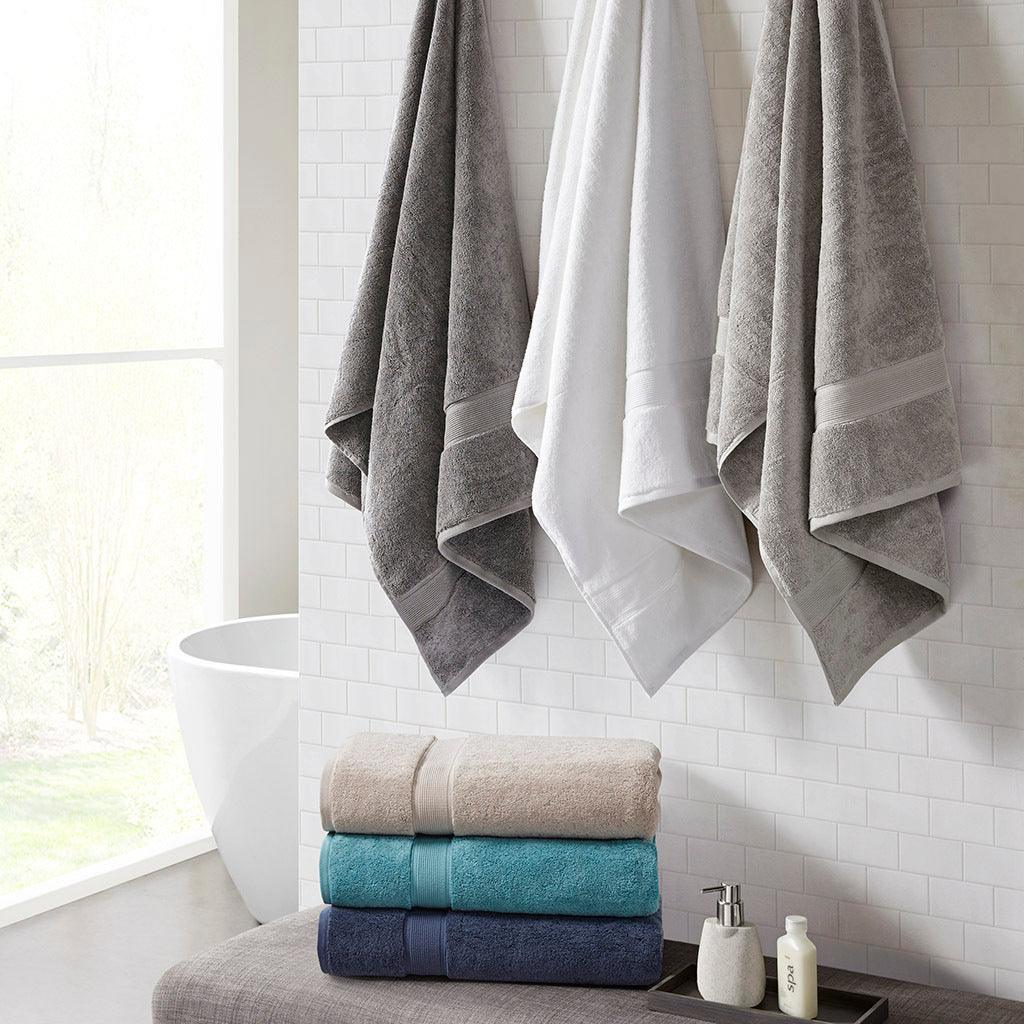 8pc Cotton Bath Towel Set Aqua