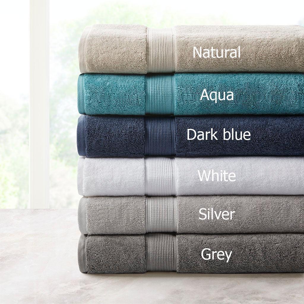 8pc Cotton Bath Towel Set Aqua