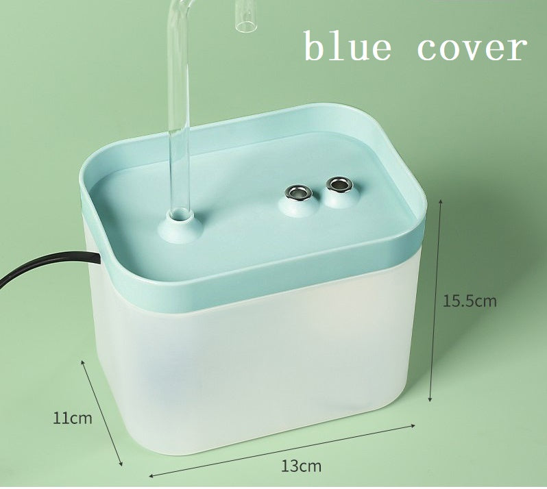Regis Pet Grooming Supplies - Automatic Cat Water Fountain Auto Filter USB Electric Mute Cat Drinker Bowl 1.5L Recirculate Filtring Drinker For Cats Pet Water Dispenser Blue cover