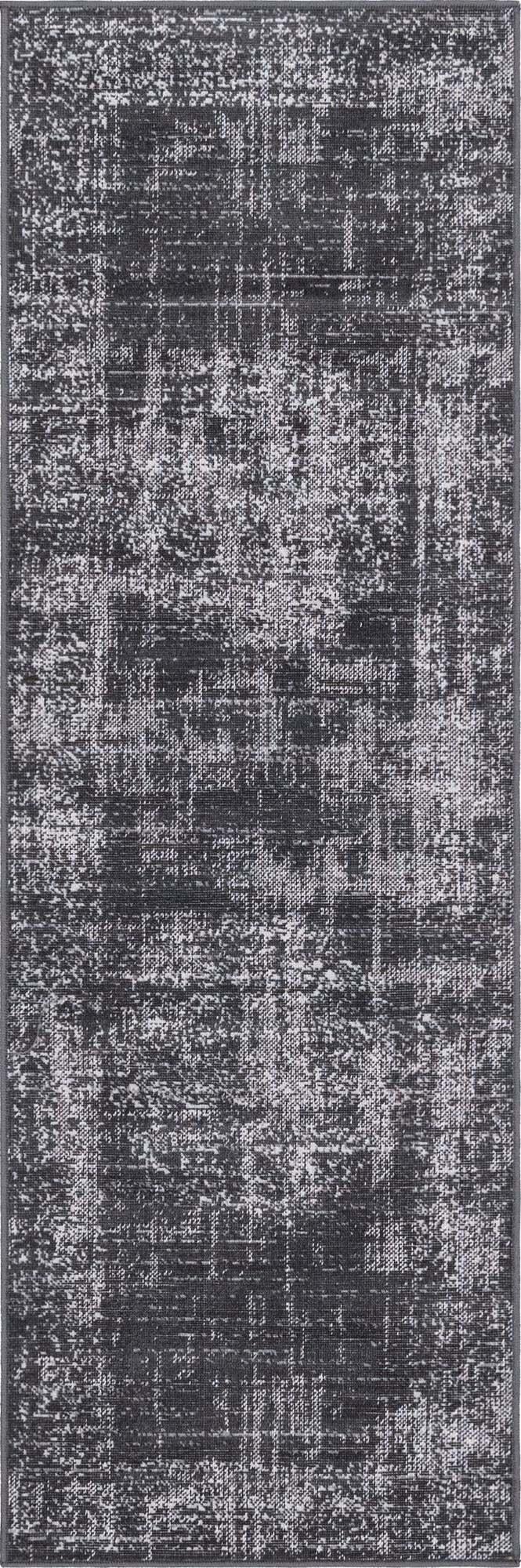Unique Loom Indoor Rugs - Aarhus 2' x 6' Runner Rug Dark Gray