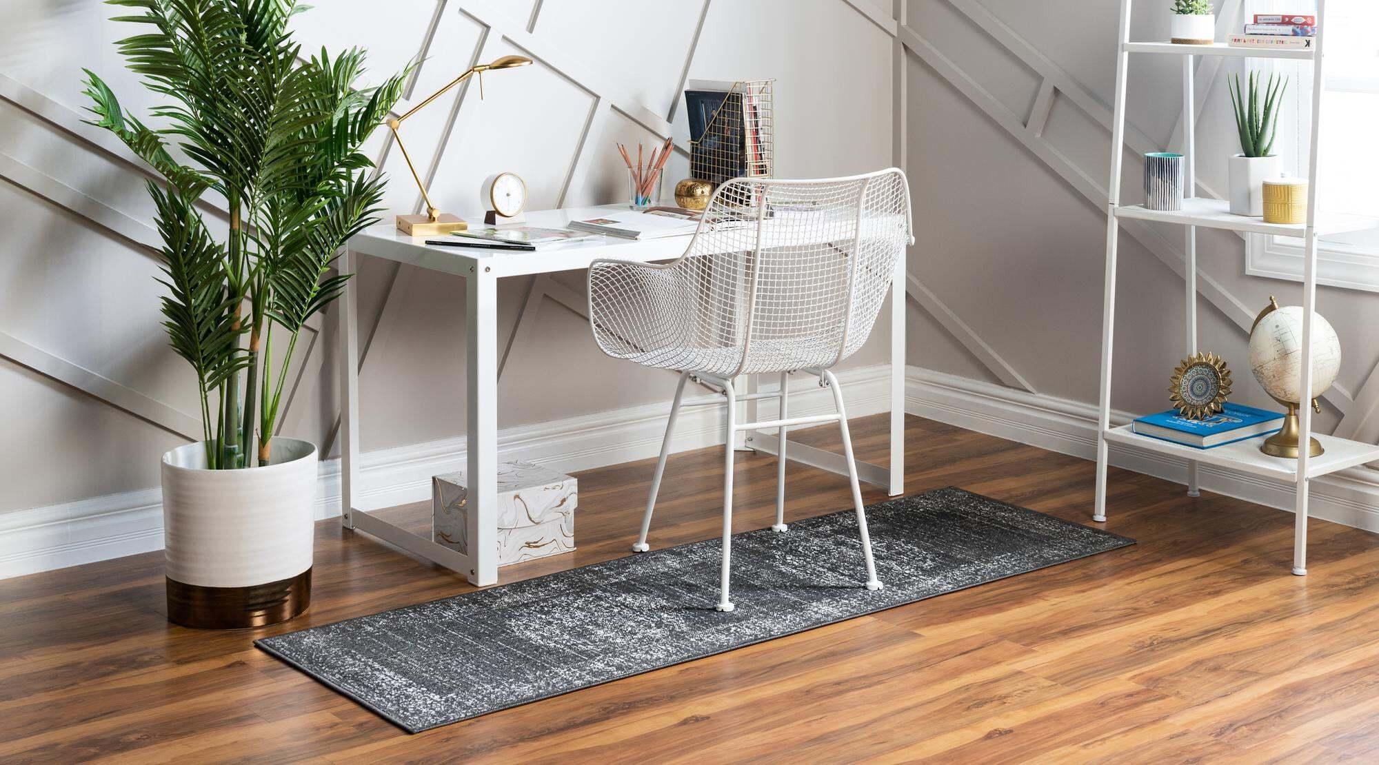 Unique Loom Indoor Rugs - Aarhus 2' x 6' Runner Rug Dark Gray