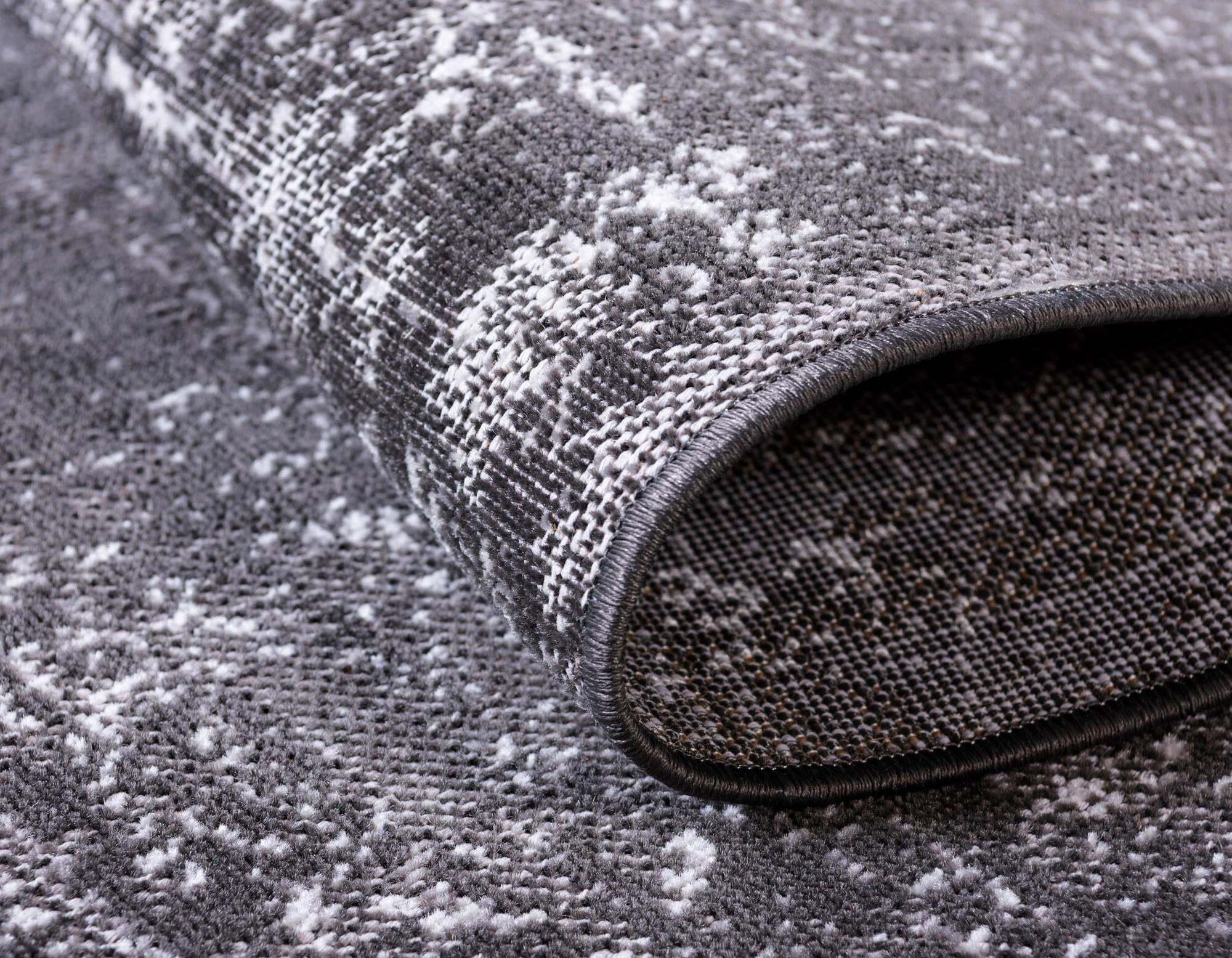Unique Loom Indoor Rugs - Aarhus 2' x 6' Runner Rug Dark Gray