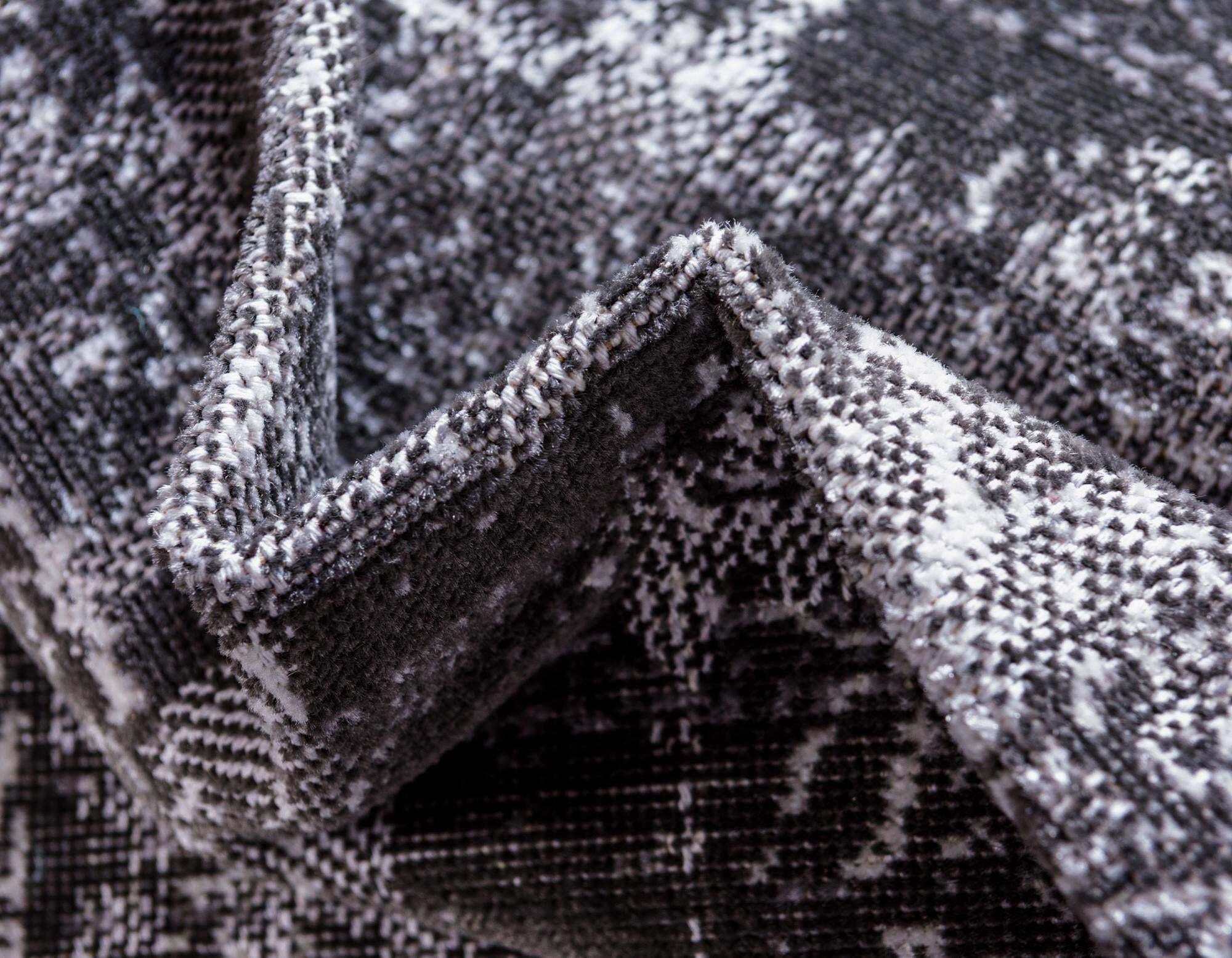 Unique Loom Indoor Rugs - Aarhus 2' x 6' Runner Rug Dark Gray