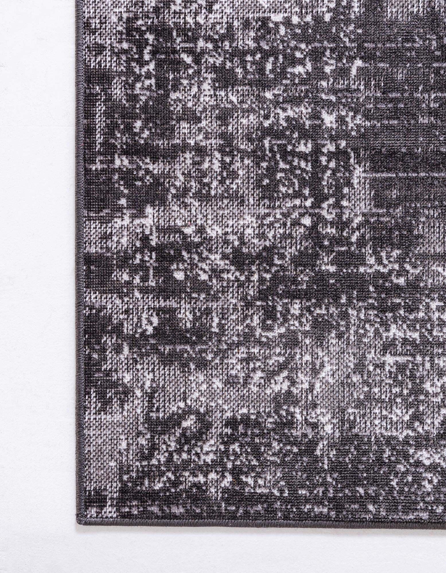 Unique Loom Indoor Rugs - Aarhus 2' x 6' Runner Rug Dark Gray
