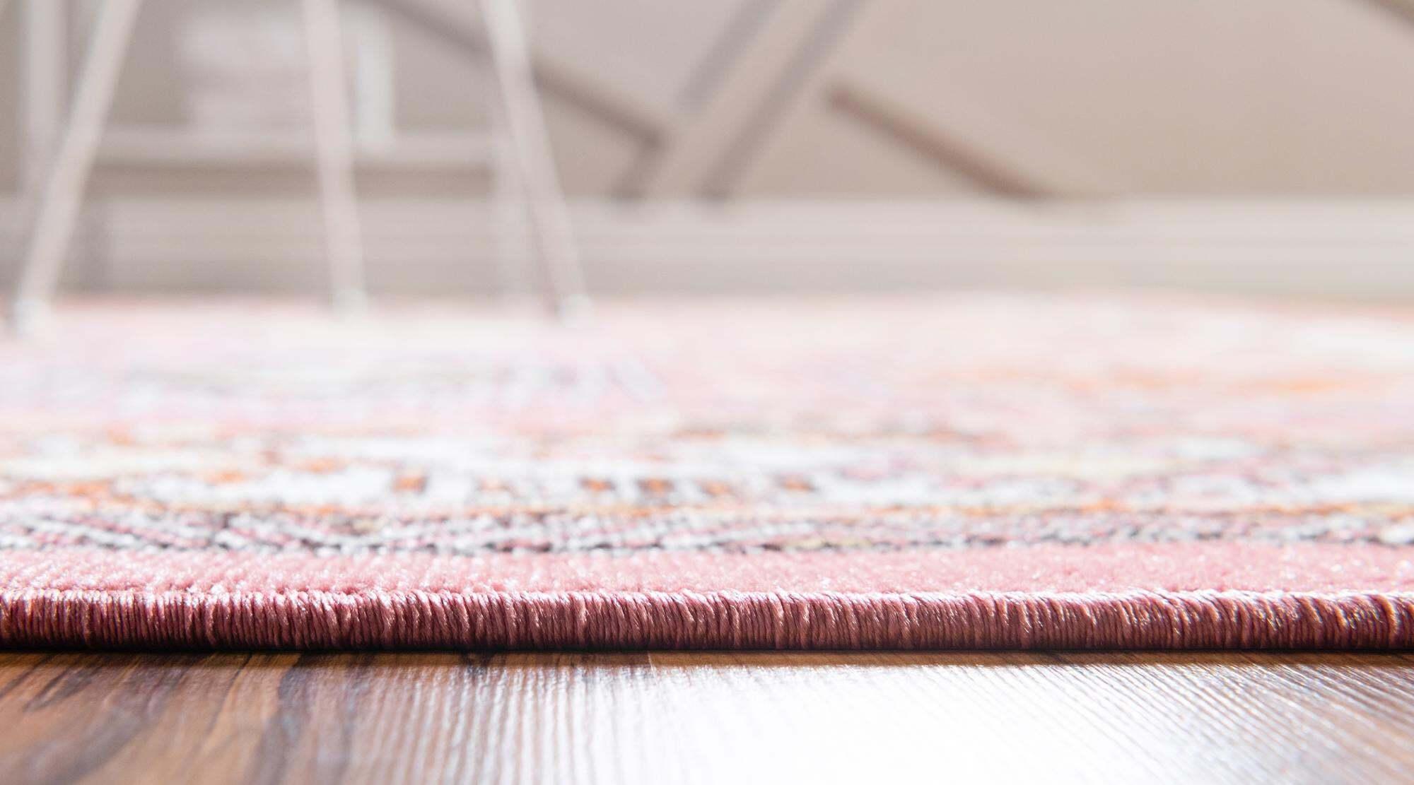 Unique Loom Indoor Rugs - Aarhus 2' x 6' Runner Rug Rose
