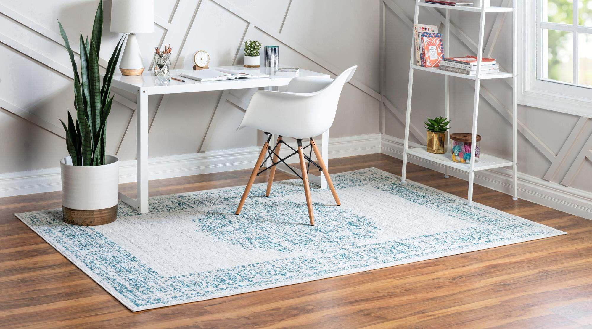 Unique Loom Indoor Rugs - Aarhus 5' x 7' 9 Rectangle Rug Cream