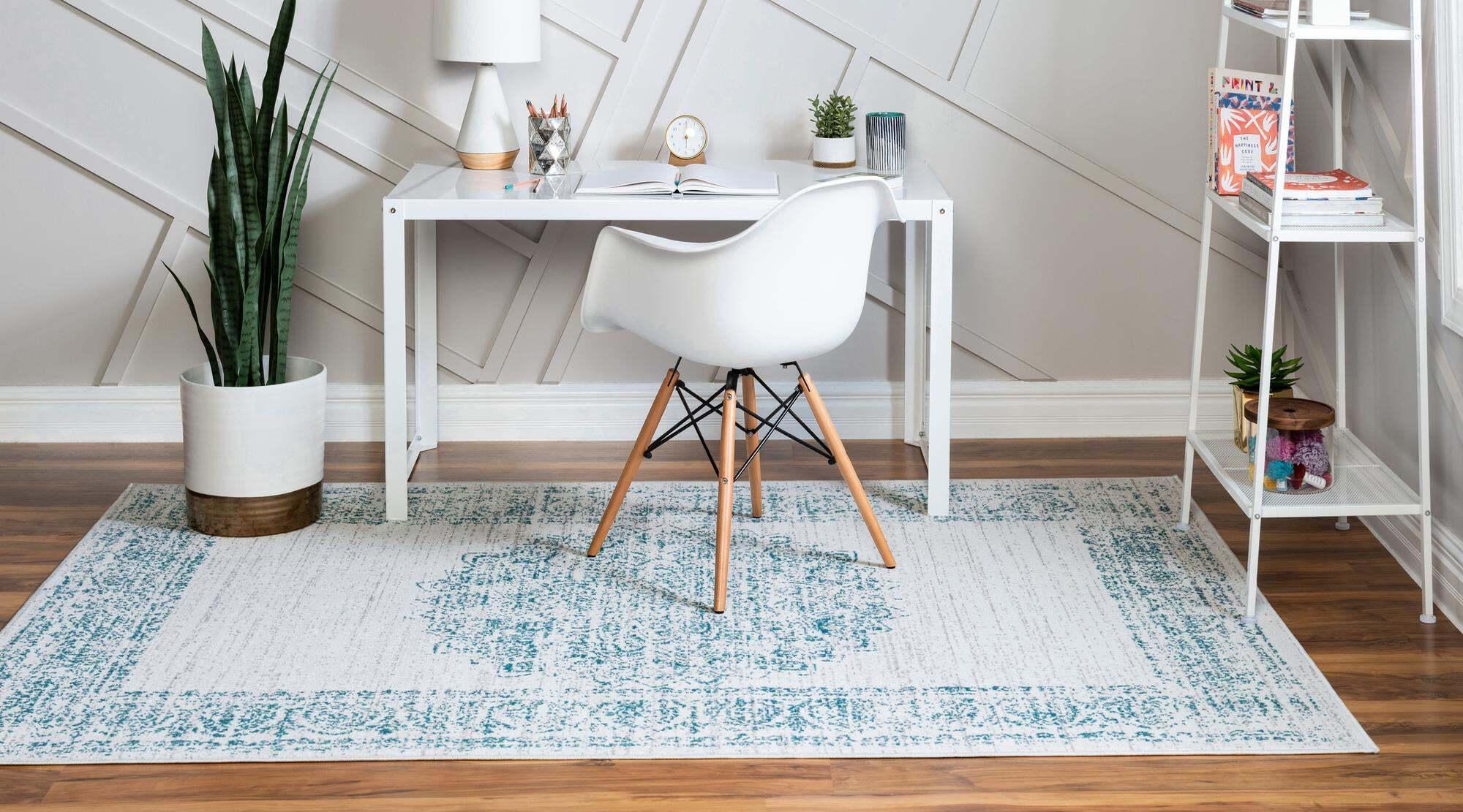 Unique Loom Indoor Rugs - Aarhus 5' x 7' 9 Rectangle Rug Cream