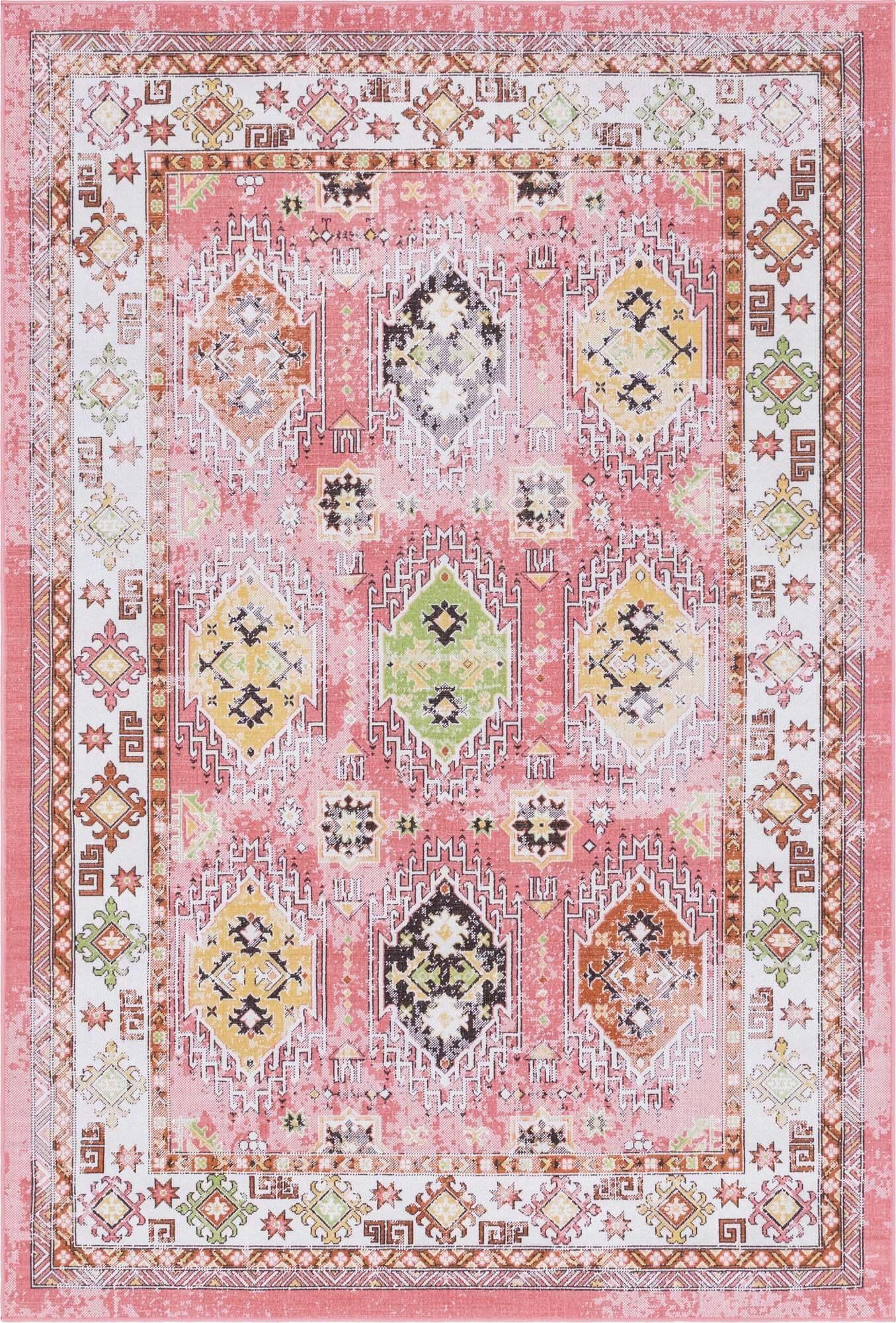 Unique Loom Indoor Rugs - Aarhus 6' x 9' Rectangle Rug Rose