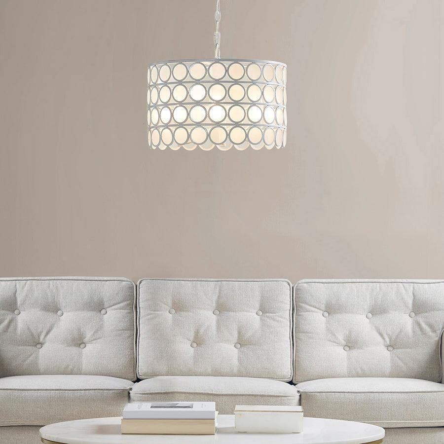 Olliix.com Ceiling Lights - Abbot 4-Light Drum-shaped Chandelier White