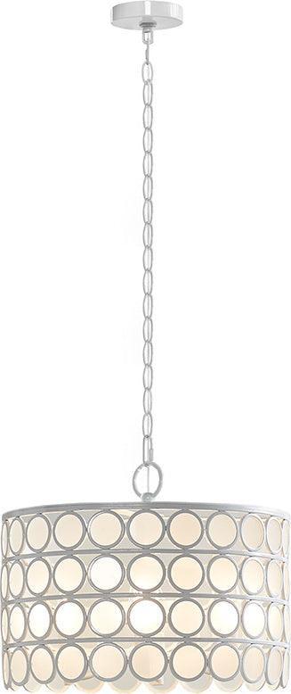 Olliix.com Ceiling Lights - Abbot 4-Light Drum-shaped Chandelier White