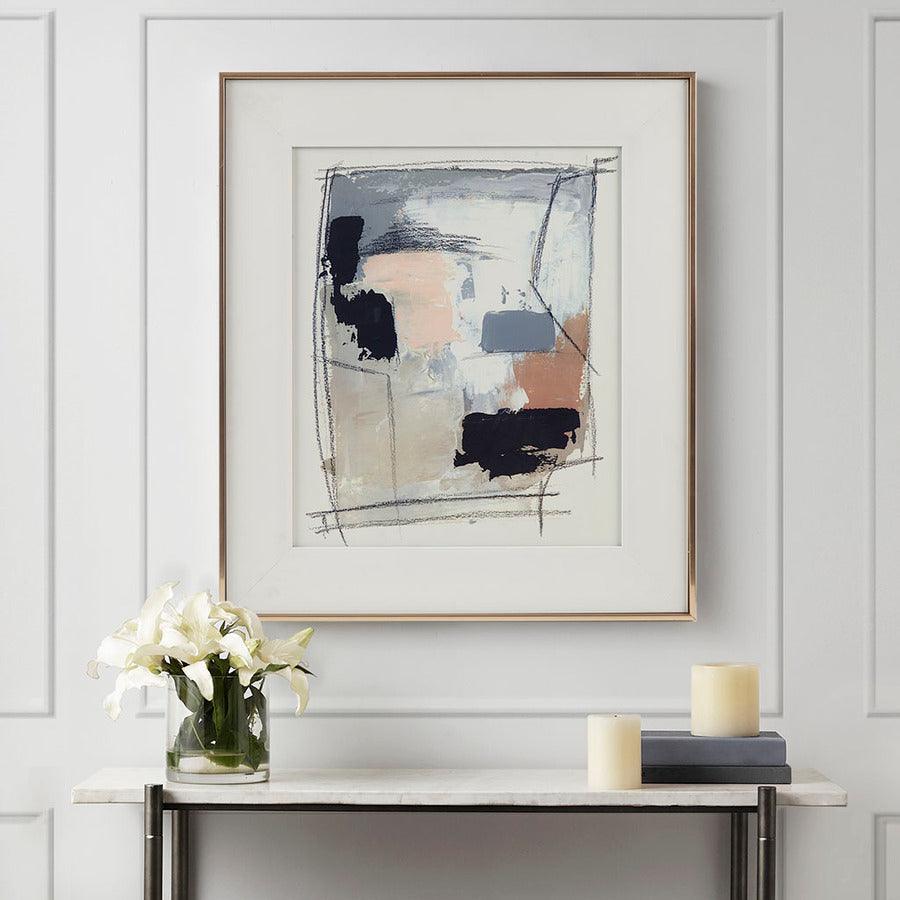 Olliix.com Wall Art - Abstract Modern/Contemporary Reveal Double Matted Framed Glass Wall Art 20.7x24.7x1.57" Neutral