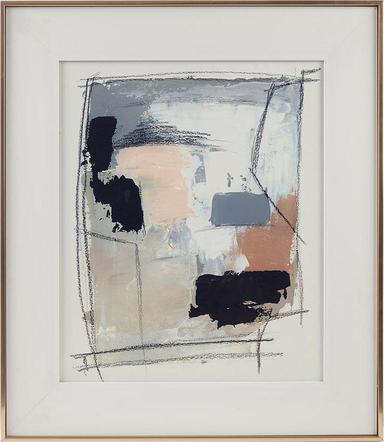 Olliix.com Wall Art - Abstract Modern/Contemporary Reveal Double Matted Framed Glass Wall Art 20.7x24.7x1.57" Neutral