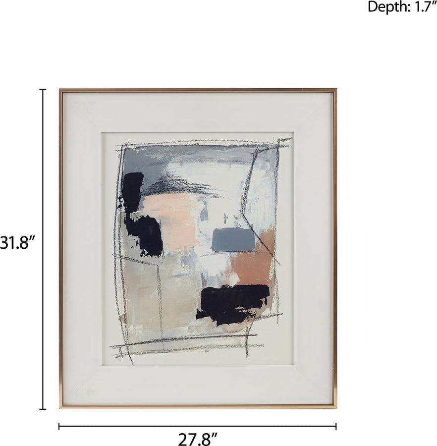 Olliix.com Wall Art - Abstract Modern/Contemporary Reveal Double Matted Framed Glass Wall Art 20.7x24.7x1.57" Neutral