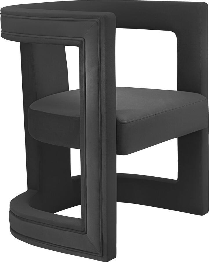 Tov Furniture Accent Chairs - Ada Black Velvet Chair Black