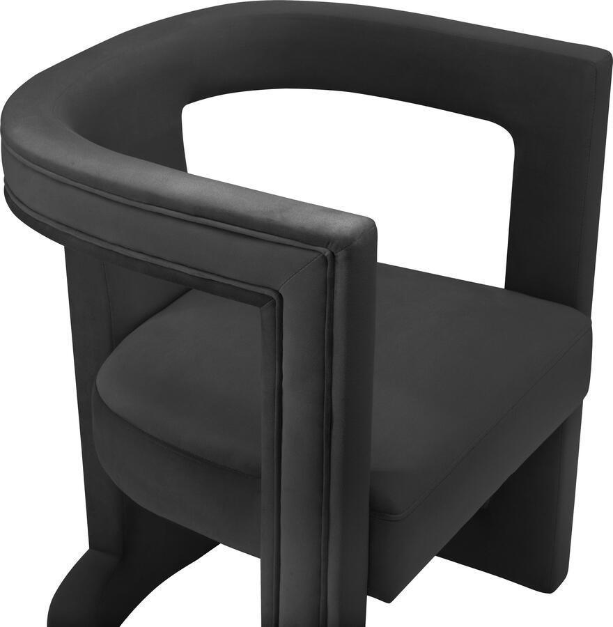 Tov Furniture Accent Chairs - Ada Black Velvet Chair Black