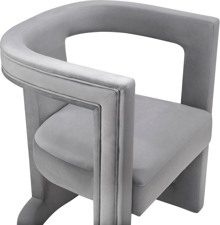 Tov Furniture Accent Chairs - Ada Grey Velvet Chair