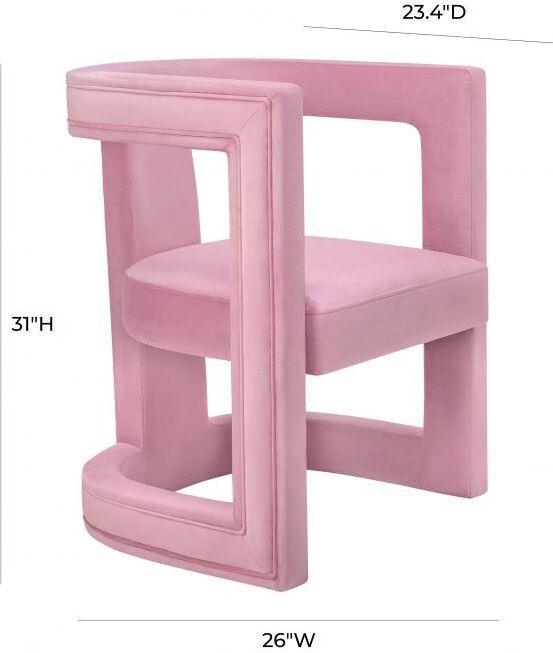 Tov Furniture Accent Chairs - Ada Pink Velvet Chair