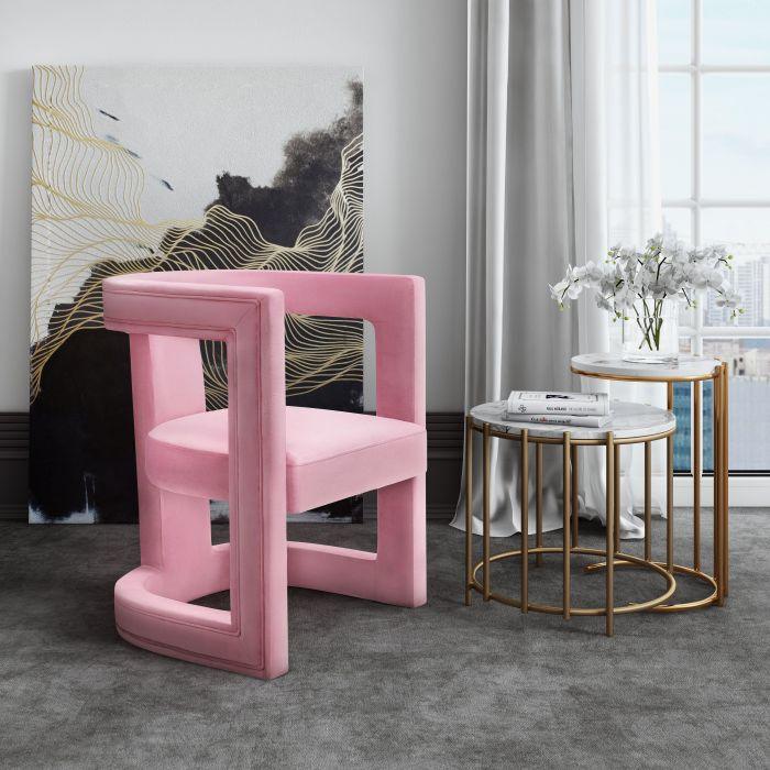 Tov Furniture Accent Chairs - Ada Pink Velvet Chair