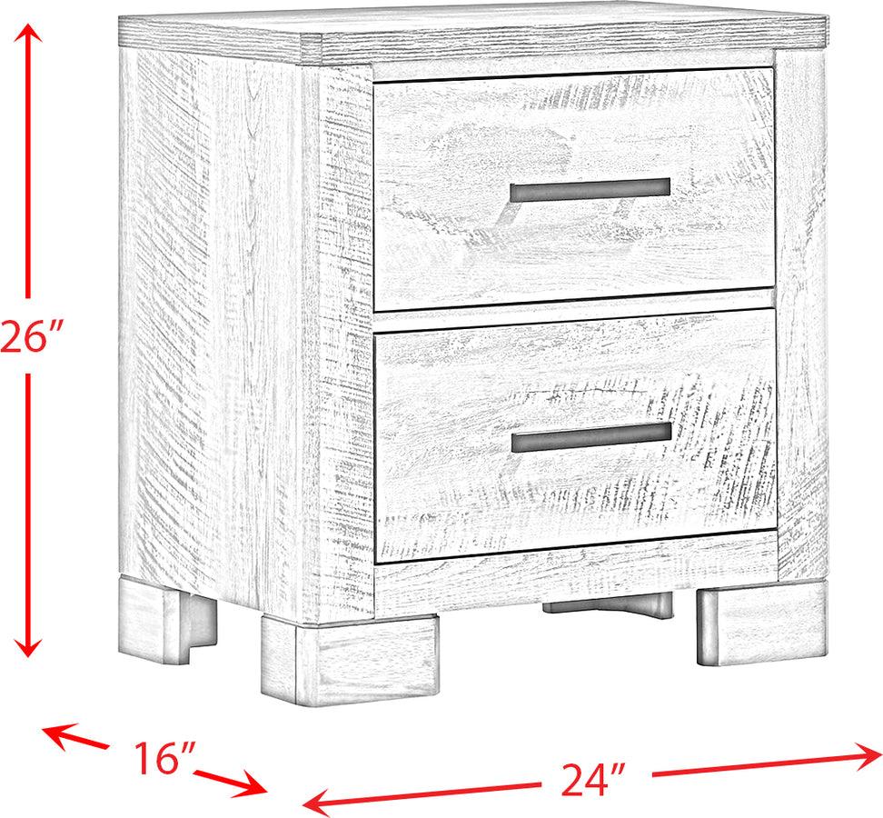 Elements Nightstands & Side Tables - Adam 2-Drawer Nightstand Gray