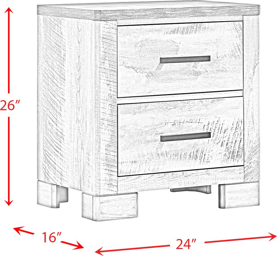 Elements Nightstands & Side Tables - Adam 2-Drawer Nightstand Gray