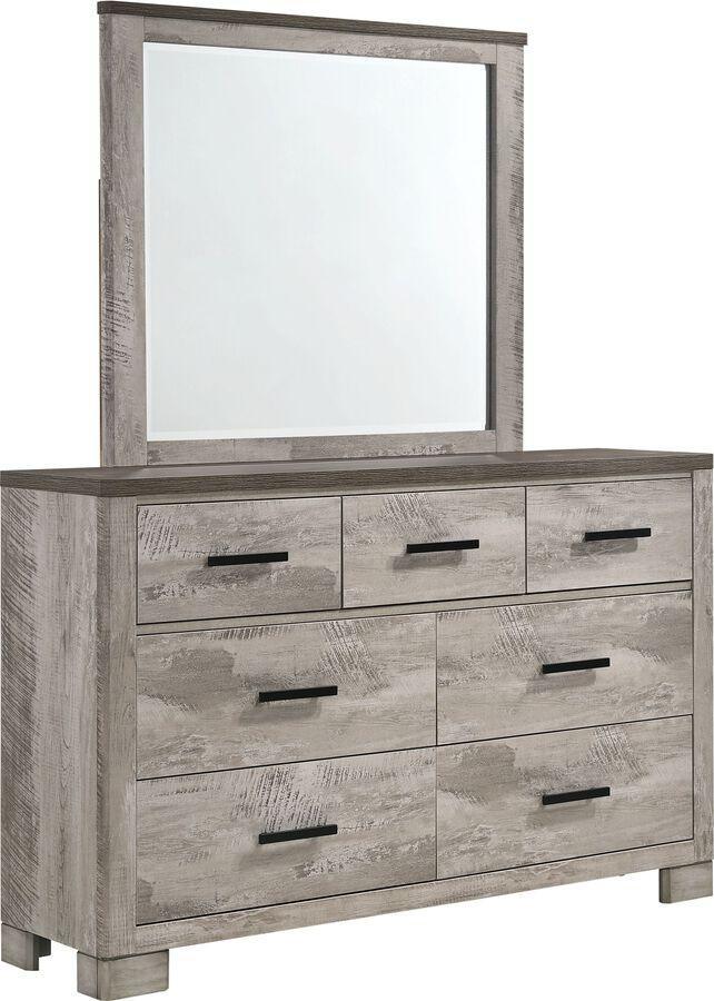 Elements Dressers - Adam 6-Drawer Dresser With Mirror