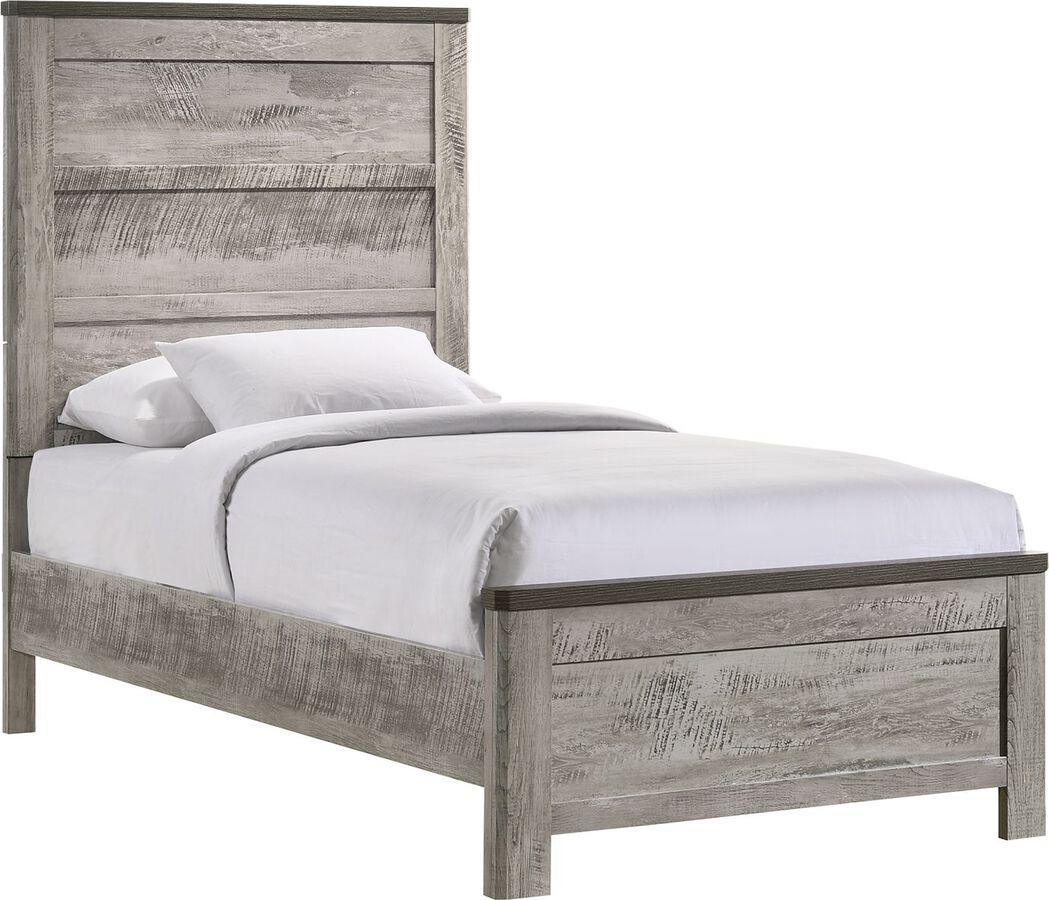 Elements Beds - Adam Twin Panel Bed in Gray