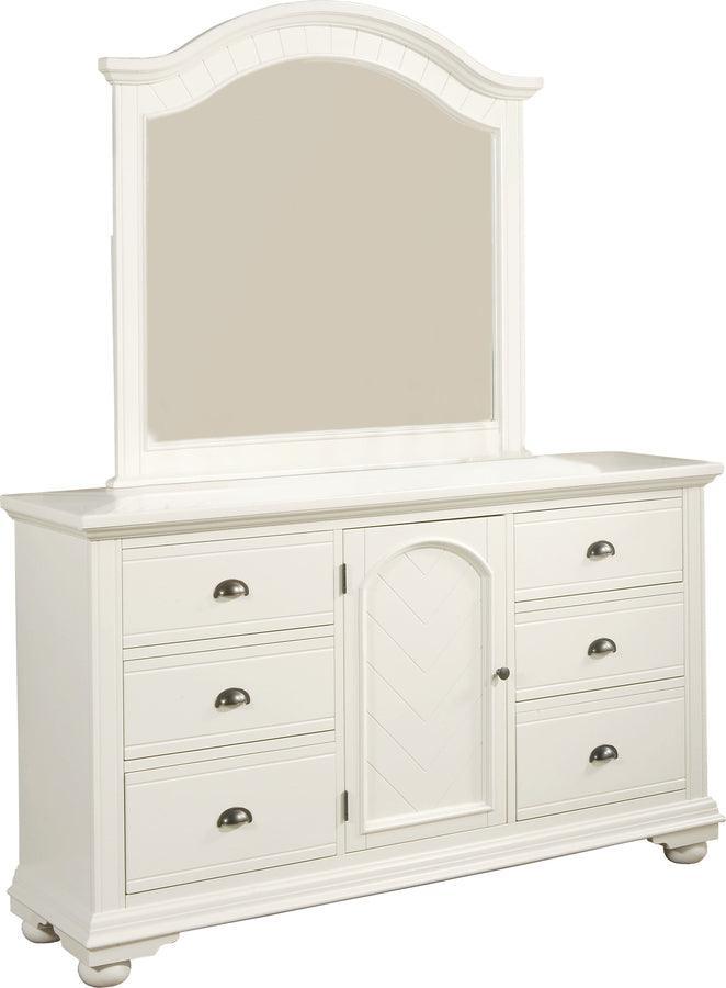 Elements Bedroom Sets - Addison White Dresser & Mirror Set