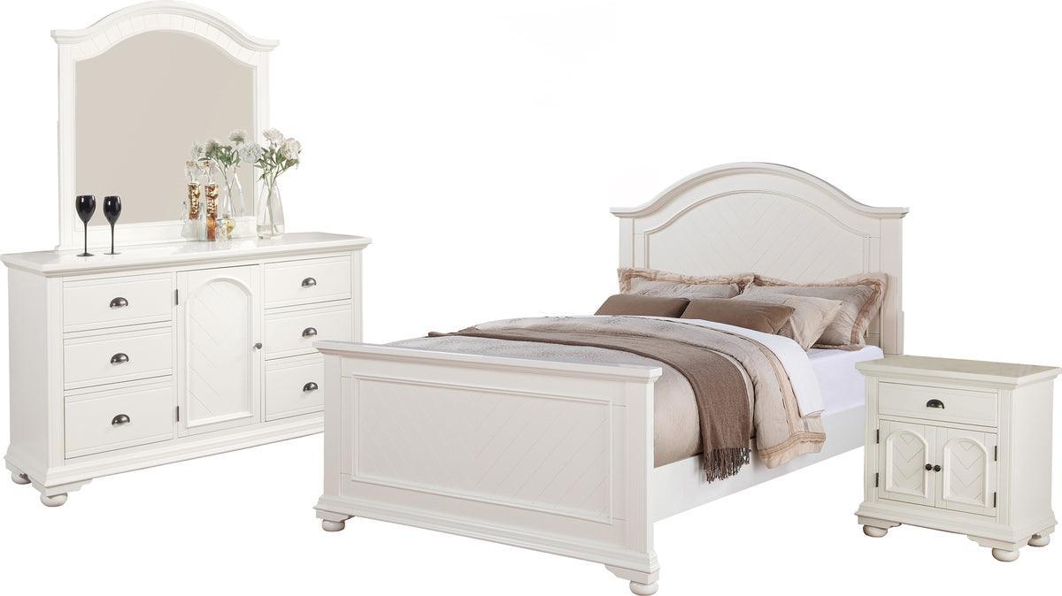 Elements Bedroom Sets - Addison White Queen Panel 4PC Bedroom Set