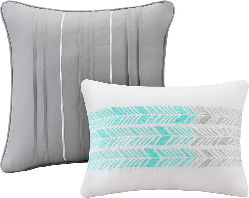 Olliix.com Comforters & Blankets - Adel Comforter Set Aqua Full/Queen