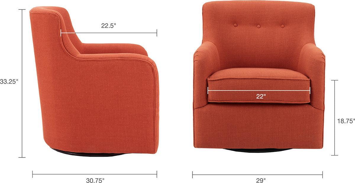 Olliix.com Accent Chairs - Adele Swivel Chair Spice