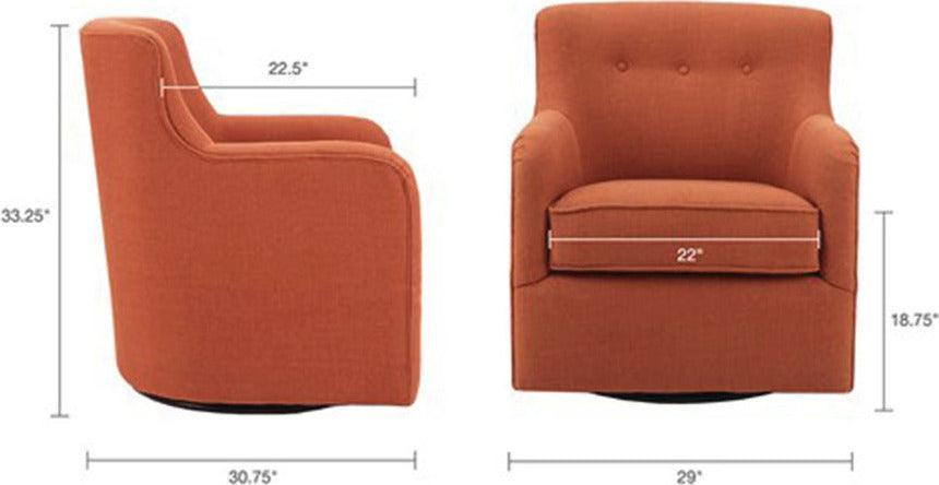 Olliix.com Accent Chairs - Adele Swivel Chair Spice