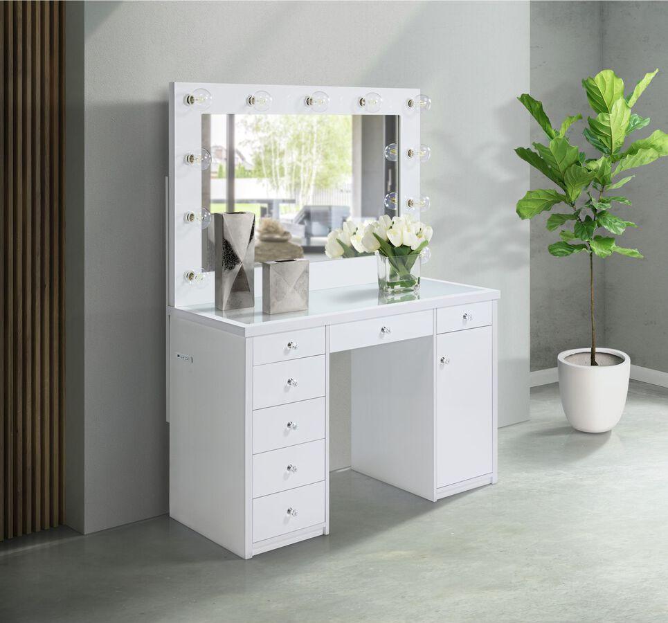 Elements Bedroom Vanity - Adeline 2Pc Vanity Set in White White