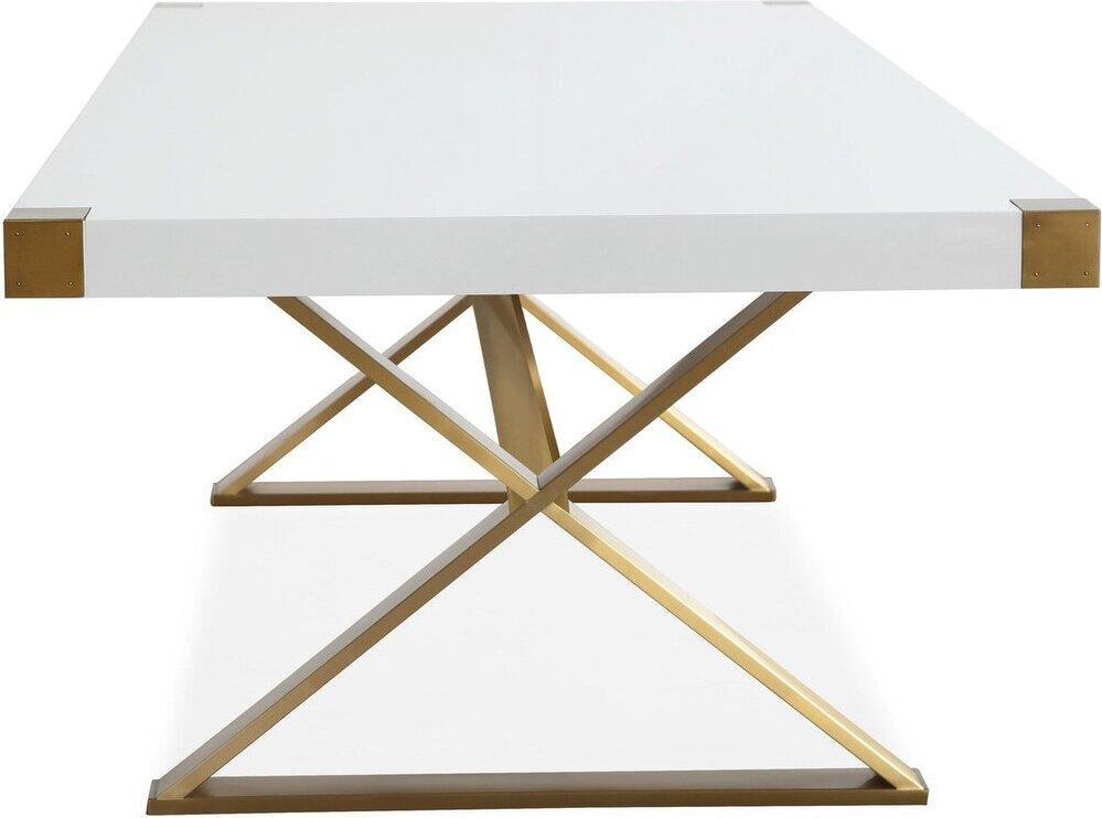 Tov Furniture Dining Tables - Adeline Dining Table White & Gold