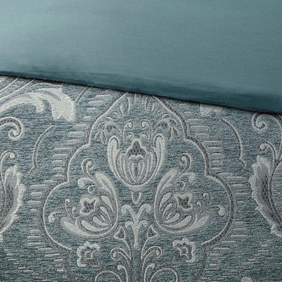 Olliix.com Comforters & Blankets - Adelphia Jacquard Comforter Set With Euro Shams And Dec Pillows Slate Blue King