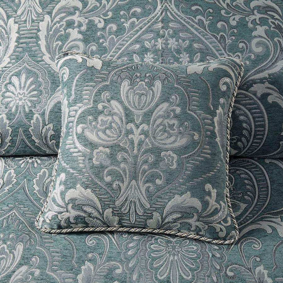Olliix.com Comforters & Blankets - Adelphia Jacquard Comforter Set With Euro Shams And Dec Pillows Slate Blue King