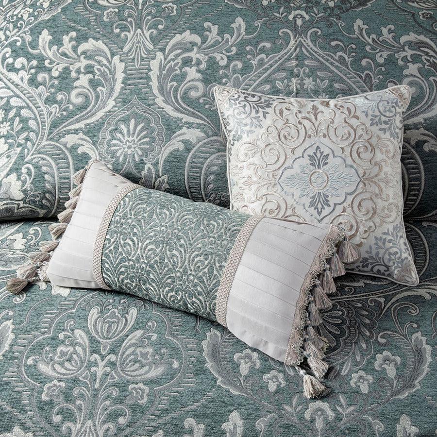 Olliix.com Comforters & Blankets - Adelphia Jacquard Comforter Set With Euro Shams And Dec Pillows Slate Blue King