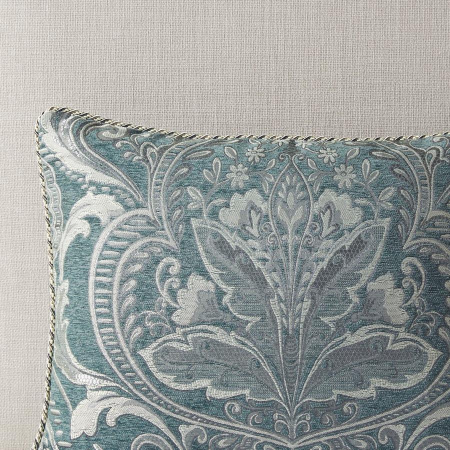 Olliix.com Comforters & Blankets - Adelphia Jacquard Comforter Set With Euro Shams And Pillows Slate Blue Queen