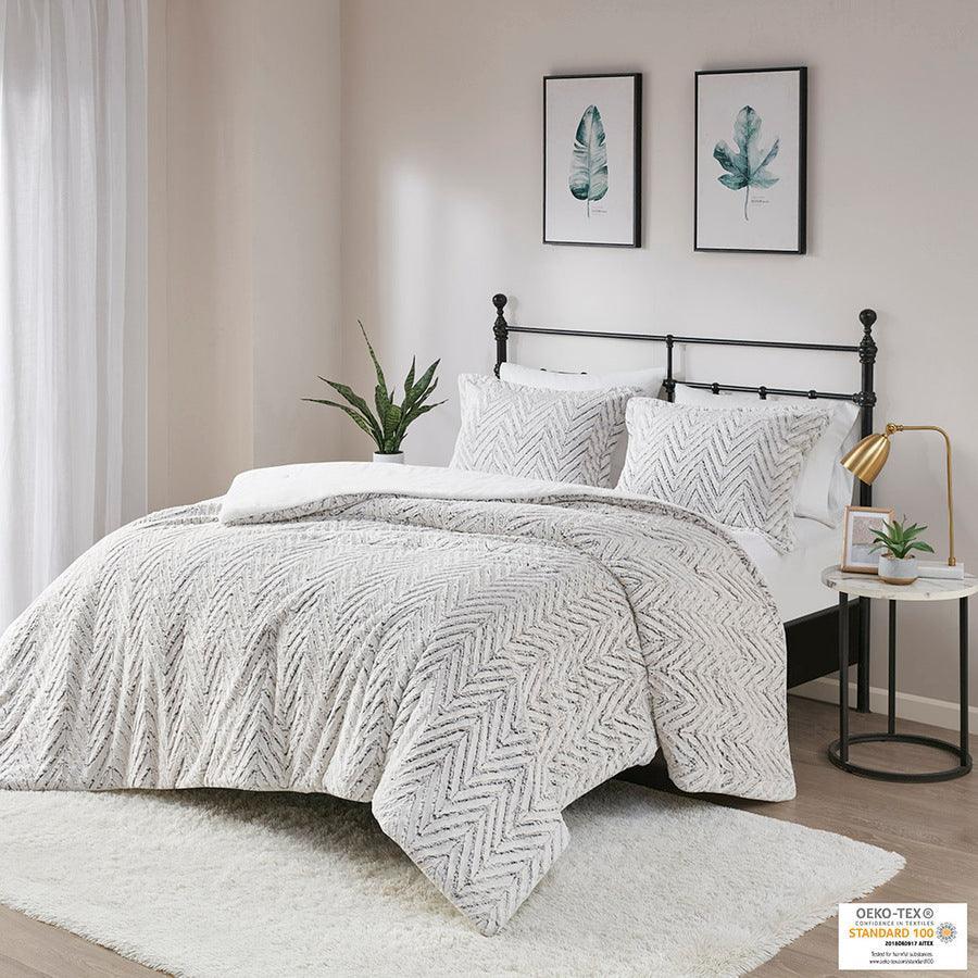 Olliix.com Comforters & Blankets - Adelyn Ultra Plush Down Alternative Comforter Set Ivory Full/Queen