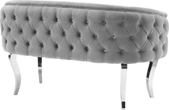 Tov Furniture Loveseats - Adina Gray Velvet Loveseat