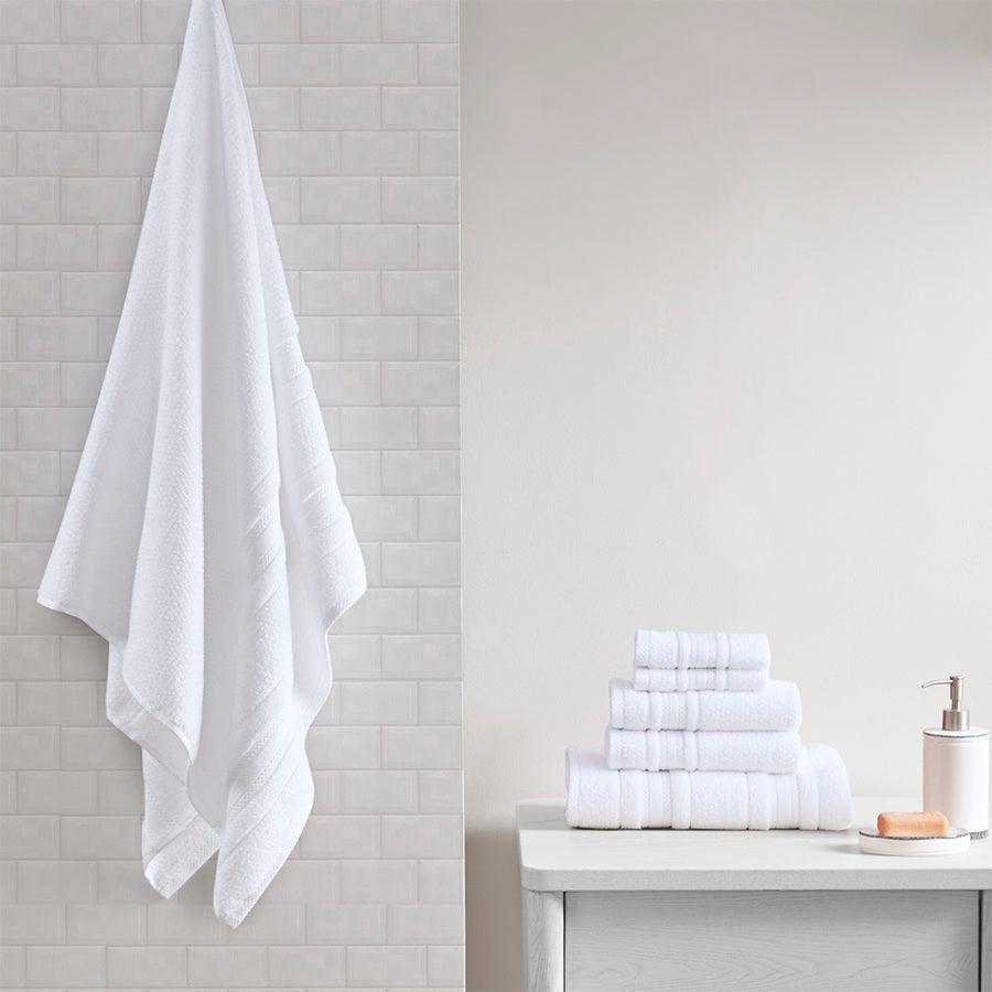 Olliix.com Bath Towels - Adrien Super Soft 6 Piece Cotton Towel Set Blue