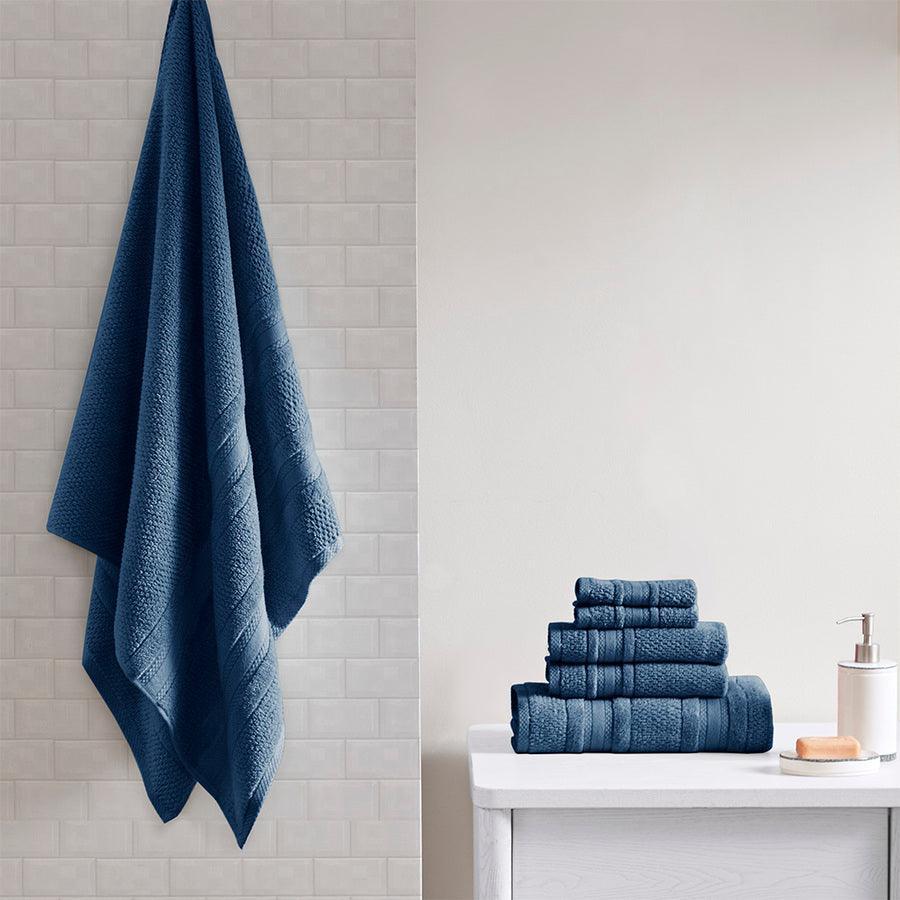 Olliix.com Bath Towels - Adrien Super Soft 6 Piece Cotton Towel Set Blue